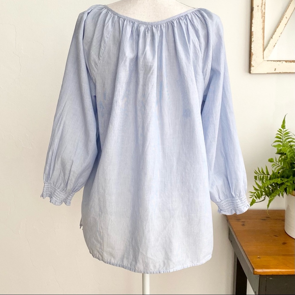 Chaps Floral Embroidered Peasant Top NWT LP - Picture 9 of 12